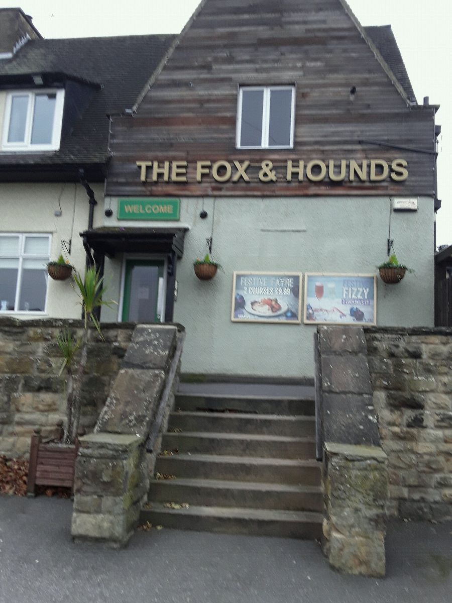 Outside the Fox & Hound pub in Batley