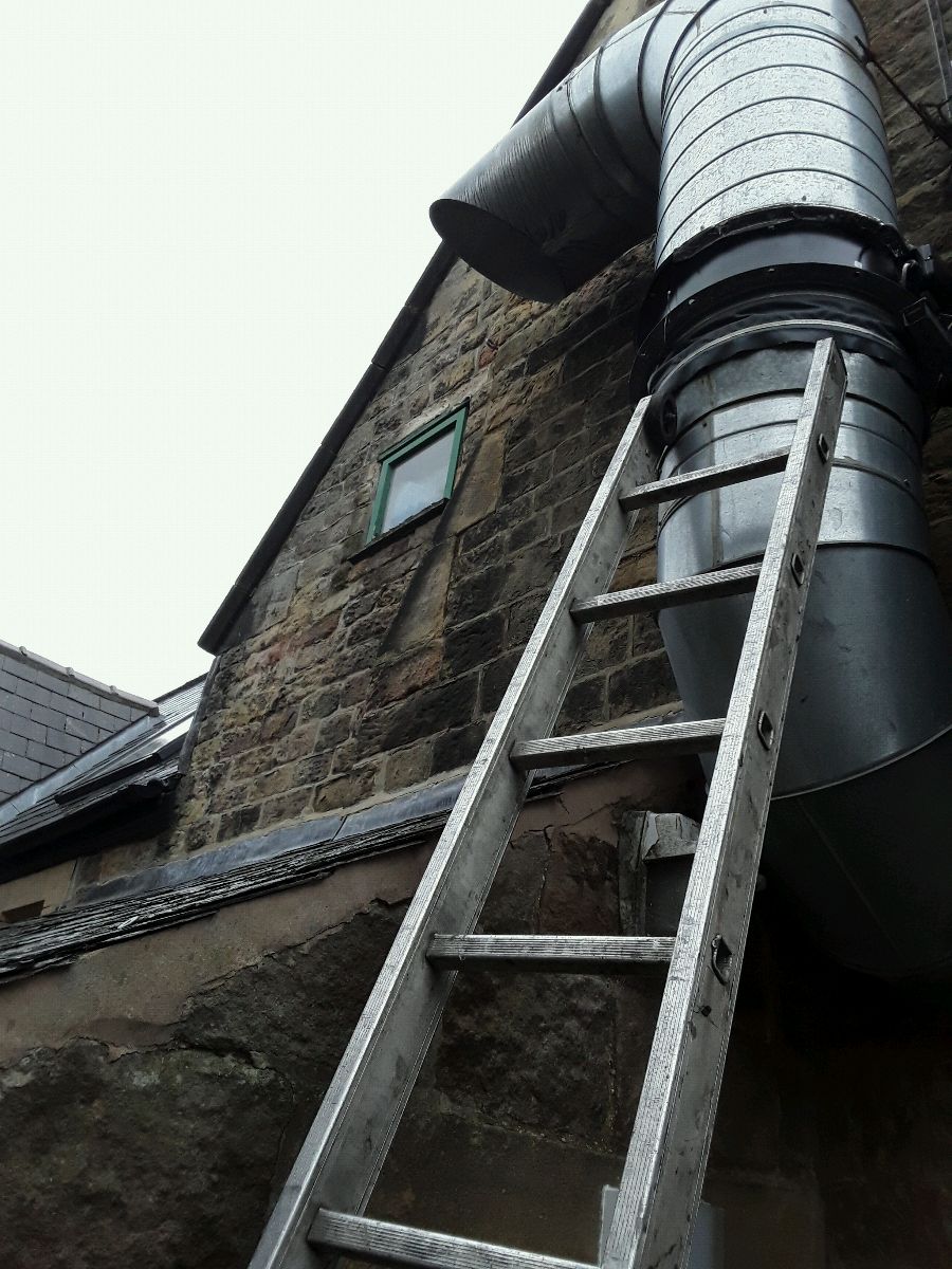 Steel extraction fan fitted at St Michaels School in Hathersage